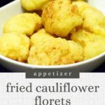 Image: Deep-fried cauliflower florets recipe pin image